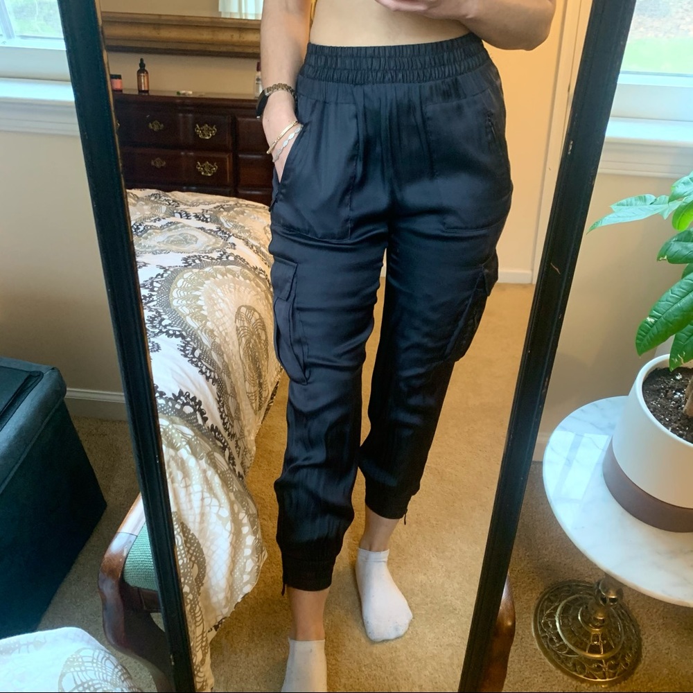 ZARA Satin Cargo Pants